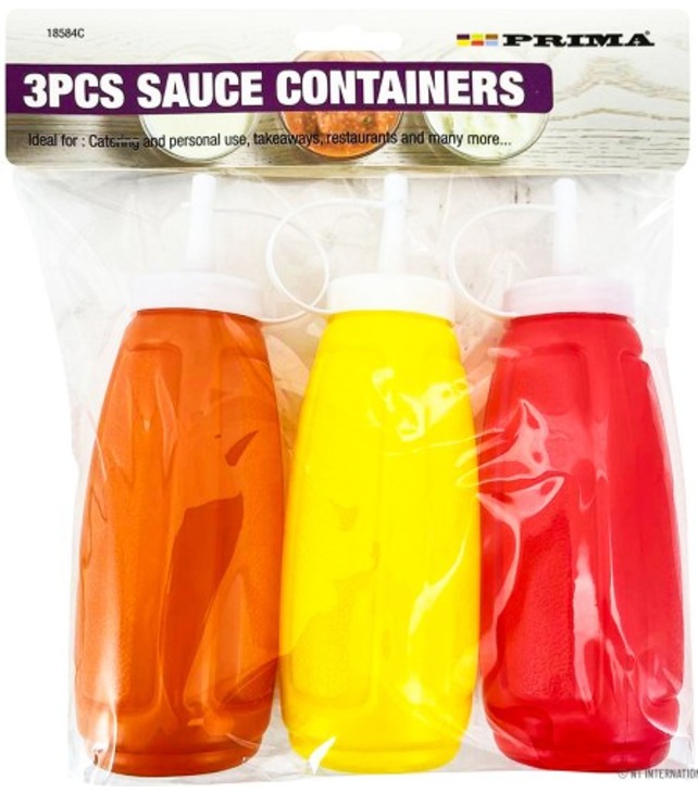 3pc Sauce Bottles - Ketchup-Mustard